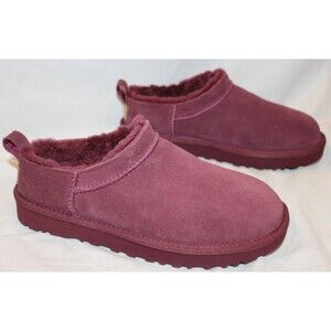 NIB UGG WOMEN'S MICRO‎ MINI SUEDE SHEARLING LINED BOOTS BURGUNDY